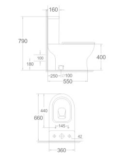 Унитаз Agger AT03000 безободковый сиденье с микролифтом